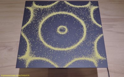 Chladni plate showing nodal sand patterns — ICTS Summer School 2023